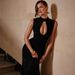 Women’s Hollow Out Solid Color Patchwork Slim Fit Long Dress Elegant Temperament Womenswear Dress_ecoleips.com