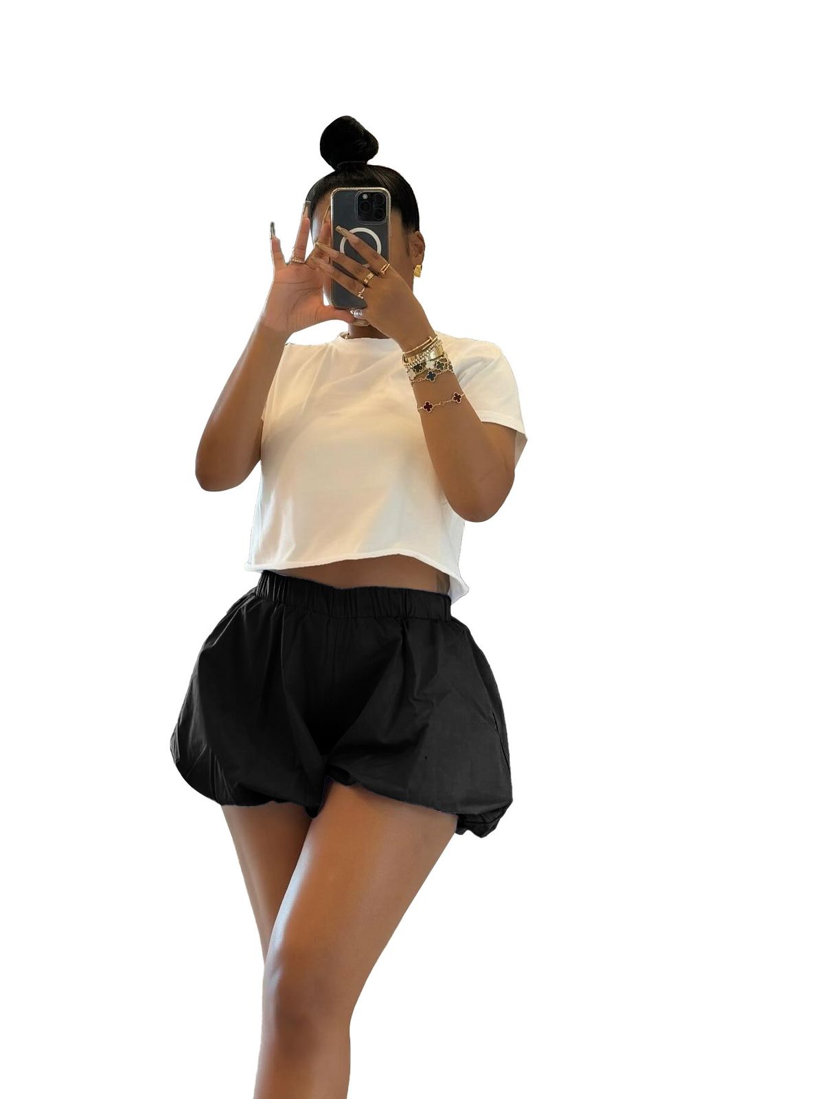 Women's Clothing Women's Double Layered Bubble Style Elasticated Shorts Style Clothing Bubble Baddie Short For Formal & Casual_ecoleips.com