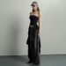 2023 European And American Style Hot Girl Women's Clothing Off-Shoulder Tube Sexy Ruffled Top_ecoleips.com