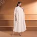 KY1932-5 Middle Eastern Women's Fashion Beaded Dress Dubai Solid Color Bow Robe_ecoleips.com