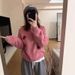 girl New Women's Floral Youthful Outerwear Sweater Korean Round Neck Autumn Lazy Style Knitted Top_ecoleips.com