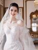 Women's Clothing Long Sleeved Lace Fishtail Light Wedding Dress New Bride Small High End Travel Photography Outing Dress_ecoleips.com