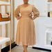 Women's Clothing Fashion Temperament Elegant Solid Color A Line Skirt Large Size Dress_ecoleips.com