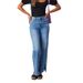 Women's Clothing High Waist Fashion Split Straight Stretch Jeans_ecoleips.com