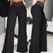 Women's High Waist Wide Leg Trousers Hollow Belt Temperament Commuting Flared Trousers Casual Bottoms_ecoleips.com
