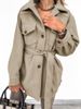 Elegant Long Sleeve Wool Blend Coat For Women - Notch Lapel, Button Front & Belted Waist - Pure Color Office & Casual Outerwear (S-3XL, 7 Colors)_ecoleips.com