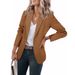 Single-Button Blazer For Women - Fall Office Casual Jacket With Notch Lapel & Functional Pockets, Stretch Polyester Blend In 10 Colors_ecoleips.com
