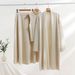 Women's Knitted Cardigan Turtleneck Vest Skirt Set Loose Fit 3-Piece Outfit For Autumn Winter_ecoleips.com