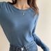 Women's Autumn And Winter 2025 New Slim-fit Foreign-style Polished T-shirt Versatile Long-sleeved Inner Top_ecoleips.com