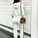 Women's Spring Autumn Loose Fitting Hooded Sweatshirt And Drawstring Pants Casual Simple Two-Piece Set Letter Print 2043_ecoleips.com