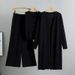 Women's Knitted Three Piece Suit Sleeveless Vest Sweater Cardigan Pants Set Spring Autumn Temperament_ecoleips.com