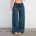 European And Cross-border Low-waist Wide-leg Jeans For Women, 2024 New Model, Slimming, Floor-length, Straight Cut,_ecoleips.com
