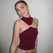 Women's European American Style Halter Neck Sleeveless Vest Fashionable Unique 2025 Summer New Arrivals Thin Polyester Tank Top_ecoleips.com