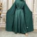 Verve New Fashion Satin Long Sleeve Dress With Muslim Cardigan Set 1_ecoleips.com