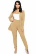 Women's Clothing Women's Elegant Casual Two Piece Suit Set OL Fashion European American Style Long Sleeved Trousers Professional_ecoleips.com