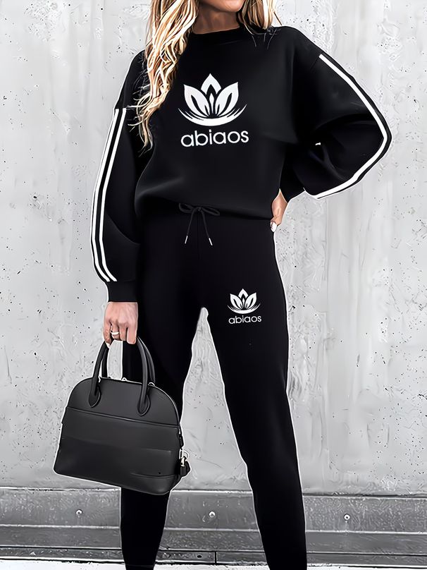 Women's Clothing Women's Thickened Hooded Sweatpants Autumn Winter Fashion Casual Print Suit Elegant Vacation_ecoleips.com