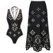 Black Laser Hollow Out One-Piece Swimsuit Women's High-End Style Hot Selling Sexy Vacation Suit 2026_ecoleips.com
