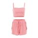 European And American Summer New Knitted Comfortable Breathable Camisole Shorts Thin Pajama Set Cross-Border_ecoleips.com