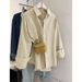 100% Washable Pure Cotton Long-Sleeve Solid Color Shirt For Women, Loose Cardigan Jacket, Foreign Trade In-Stock_ecoleips.com