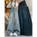 Light Blue Double-button Wide-leg Jeans For Women, 2025 Spring-summer New Style, High-waisted, Loose-fitting, Slimming,_ecoleips.com