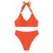 Women's Clothing Halter Neck Steel Ring Sexy Split Swimsuit Female Hot Spring Beach Swimsuit_ecoleips.com