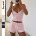 DiYun European American Sports Yoga Style Camisole And Shorts Women's Two-Piece Set 2025 Summer_ecoleips.com