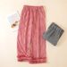 2025 Simple Plaid Home Pants Pure Cotton Double-layer Gauze Women's Pajama Pants Autumn Thin Casual Elastic Waist Sleep Bottoms_ecoleips.com