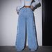 Y2K High-Waisted Bowknot Jeans – American Retro Washed Denim Pants (XS-XL, Light/Dark Blue)_ecoleips.com