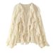 Women's Clothing Classic Fashion Layered Decorated Shirt American Style New Arrivals Versatile Top_ecoleips.com