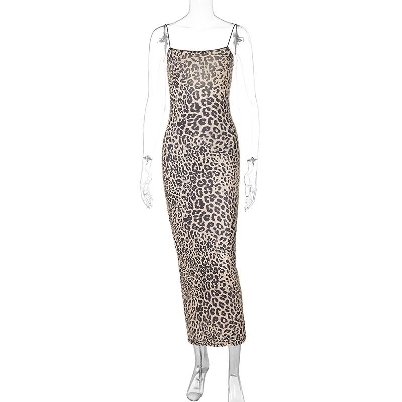 Women's Sexy One Shoulder Backless Sleeveless Maxi Dress Style Spring Summer Slim Waist Bodycon Suspender Dress_ecoleips.com