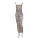 Women's Sexy One Shoulder Backless Sleeveless Maxi Dress Style Spring Summer Slim Waist Bodycon Suspender Dress_ecoleips.com