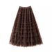 new French long skirt for women temperament elegant solid color high waist mesh cake skirt puffy skirt_ecoleips.com