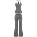 Sexy Retro Sporty Casual Outfit For Women In Summer, Featuring Cardigan With A Halter Neck Top And High-waisted Long_ecoleips.com