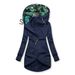 Women's Zipper Hooded Sweatshirt Long Sleeve Jacket Solid Color Printed Outerwear_ecoleips.com
