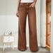 Women's Clothing Plus Size Wide Leg Denim Pants For Women Mid Waisted Stretchy Slimming Straight Leg Loose Fitting Casual Pants_ecoleips.com