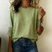 Women's Classic Solid Color Blouse Long Sleeve Elegant Ruffle Trim Versatile Top_ecoleips.com