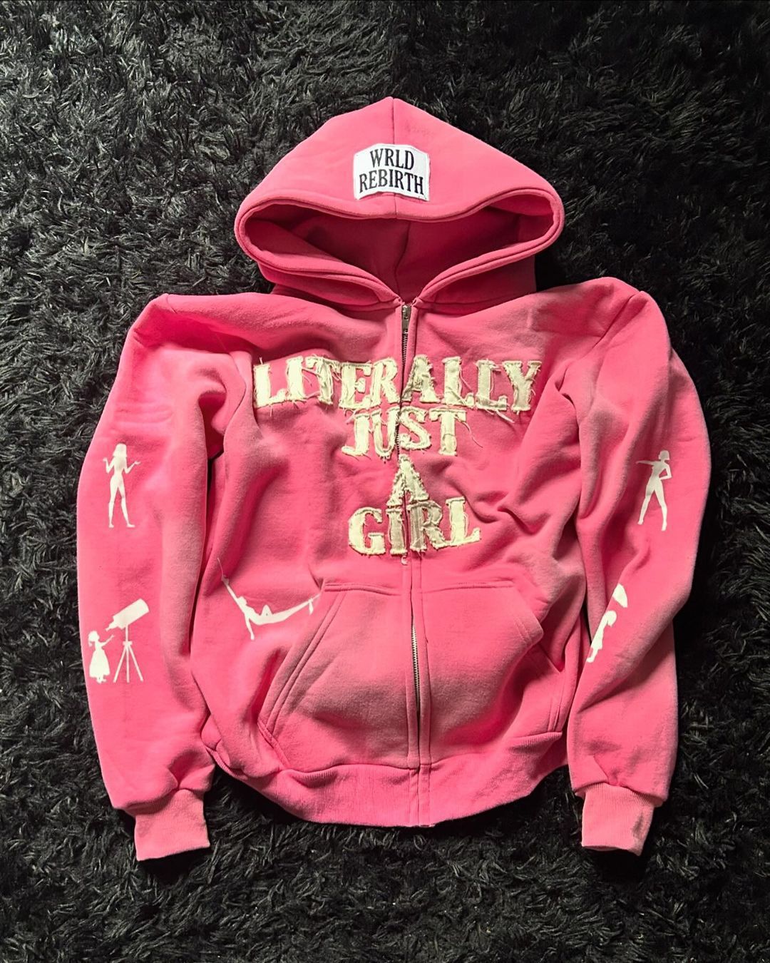 Y2K Hip-Hop 3D Print Hooded Zip-Up Sweatshirt - Oversized Streetwear Unisex Pullover With Bold Letter Graphic_ecoleips.com
