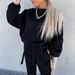 Women's Clothing autumn and winter new fashion solid color sweatshirt casual two piece set_ecoleips.com