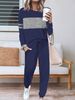 Women's Solid Color round Neck Long Sleeve Top And Trousers Set European And American Style Two Piece Autumn Wear_ecoleips.com