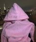Men's Printed Hooded Sweatshirt – Streetwear Pullover With Subtle Glitter & Loose Fit (XS-XXL, Black/Pink, Spring )_ecoleips.com