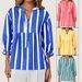 Women's Striped Shirt Puff Sleeve Loose Top Summer Autumn Fashion Bestseller_ecoleips.com