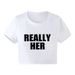 Women's Clothing Fashion Hip Hop Letter Pattern Printed Short Top Sexy Hot Girl Navel Baring T Shirt_ecoleips.com