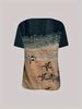 Navy Beach Women's Tee - Baby Turtles & Ocean Waves Graphic, Coastal Print Design For Casual Daily Wear_ecoleips.com