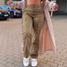 Women's Clothing Casual Overalls Spring And Summer Retro Multi Pocket Straight Long Pants_ecoleips.com