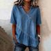 2026 New Model For Independent Platforms, Wish, Amazon, Foreign Trade Style, Elegant And Simple, Stand-up Collar Denim_ecoleips.com