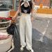 Spring Summer New Loose Jacquard Jeans, Straight Casual Women's High-waisted Floor-length Pants, Spring And Autumn_ecoleips.com