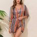 Women's Flowy Fringe Bikini Set 4-Piece Modest Swimwear With Removable Pads - Amber Color (S/M/L/XL)_ecoleips.com
