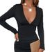 New Sexy V-neck Slim-fit Elegant Bodycon Dress Women, Suitable Parties, Long-sleeved, For Cross-border European And_ecoleips.com