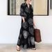 "Japanese Korean Style Oversized Shirt Dress - Cotton Linen Blend Lapel Long Sleeve Dress With Pockets, Boho Casual Loose Fit Tunic Dress_ecoleips.com