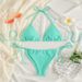 Women's Clothing Classic Bikini Swimsuit Women's Three Point Solid Color Sexy Tight Backless Triangle Split Swimsuit_ecoleips.com